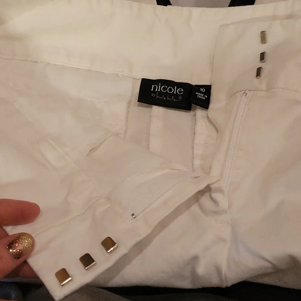 Nicole by Nicole MillerWhite Crop pants size 10 - Picture 4 of 7